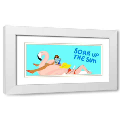 Soak up the Sun Collection D White Modern Wood Framed Art Print with Double Matting by Blanckslate