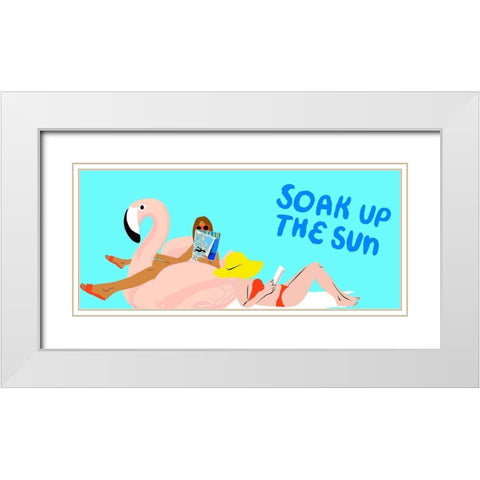 Soak up the Sun Collection D White Modern Wood Framed Art Print with Double Matting by Blanckslate