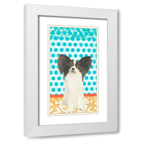 Parlor Pooch Collection B White Modern Wood Framed Art Print with Double Matting by Vess, June Erica