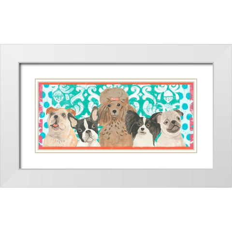Parlor Pooch Collection D White Modern Wood Framed Art Print with Double Matting by Vess, June Erica