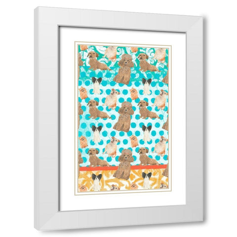 Parlor Pooch Collection E White Modern Wood Framed Art Print with Double Matting by Vess, June Erica