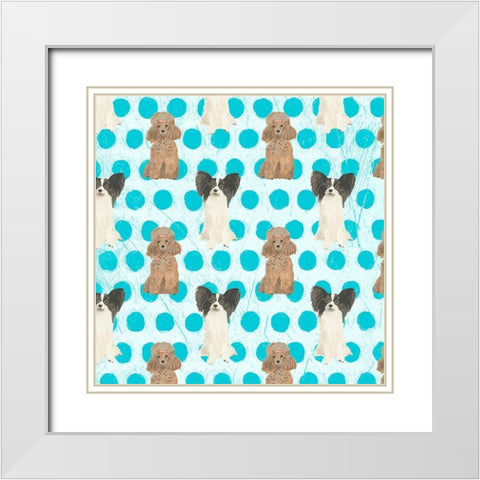 Parlor Pooch Collection F White Modern Wood Framed Art Print with Double Matting by Vess, June Erica