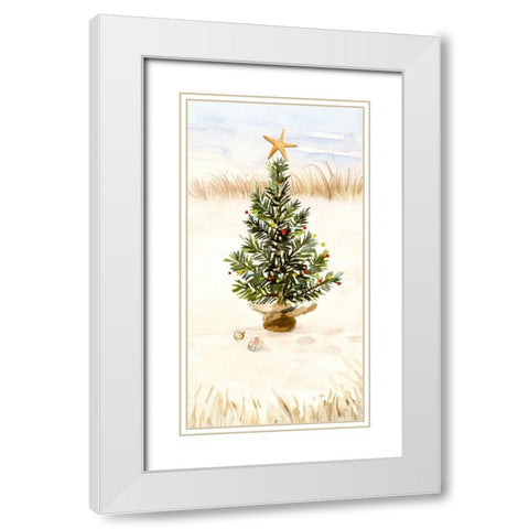 Christmas Coast Collection B White Modern Wood Framed Art Print with Double Matting by Borges, Victoria
