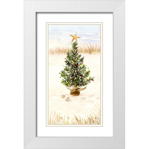 Christmas Coast Collection B White Modern Wood Framed Art Print with Double Matting by Borges, Victoria