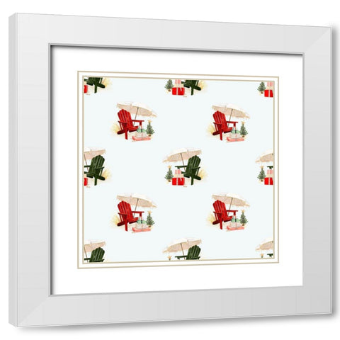 Christmas Coast Collection H White Modern Wood Framed Art Print with Double Matting by Borges, Victoria
