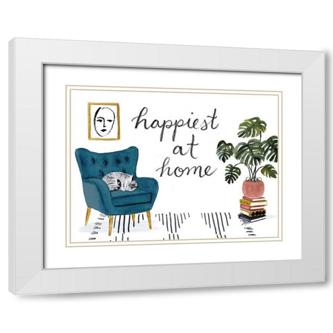 Homebody Collection A White Modern Wood Framed Art Print with Double Matting by Borges, Victoria