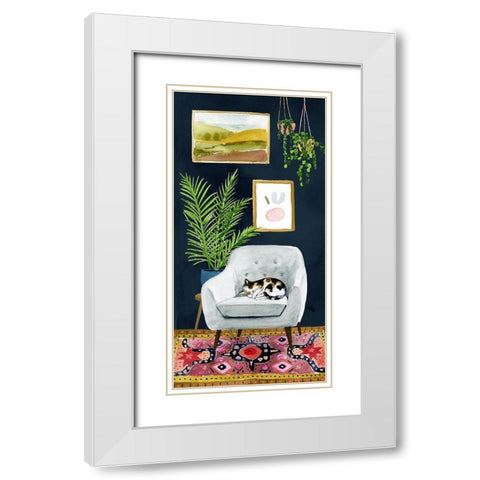 Homebody Collection B White Modern Wood Framed Art Print with Double Matting by Borges, Victoria