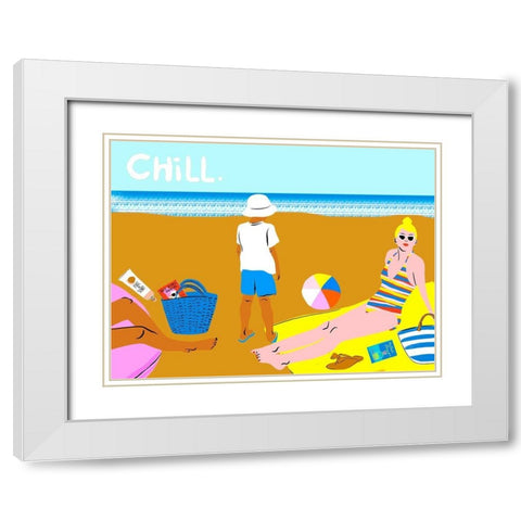 Beachy Keen Collection A White Modern Wood Framed Art Print with Double Matting by Blanckslate