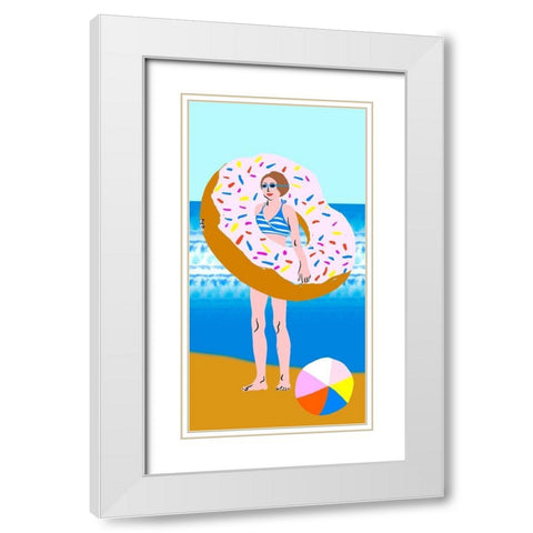 Beachy Keen Collection B White Modern Wood Framed Art Print with Double Matting by Blanckslate