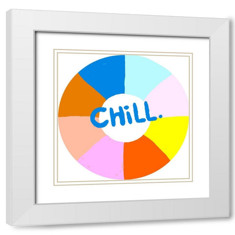 Beachy Keen Collection C White Modern Wood Framed Art Print with Double Matting by Blanckslate