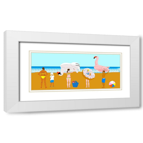 Beachy Keen Collection D White Modern Wood Framed Art Print with Double Matting by Blanckslate