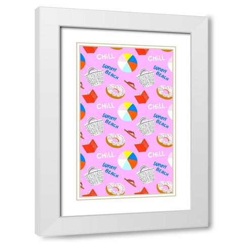 Beachy Keen Collection E White Modern Wood Framed Art Print with Double Matting by Blanckslate