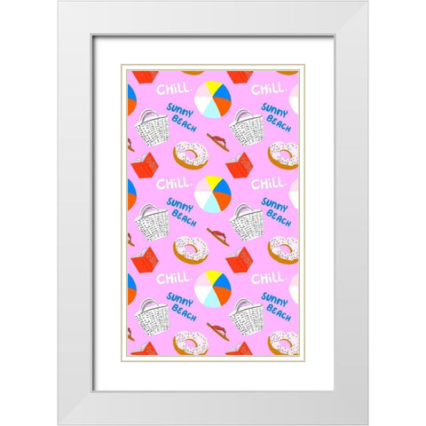 Beachy Keen Collection E White Modern Wood Framed Art Print with Double Matting by Blanckslate