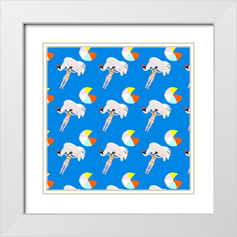 Beachy Keen Collection H White Modern Wood Framed Art Print with Double Matting by Blanckslate