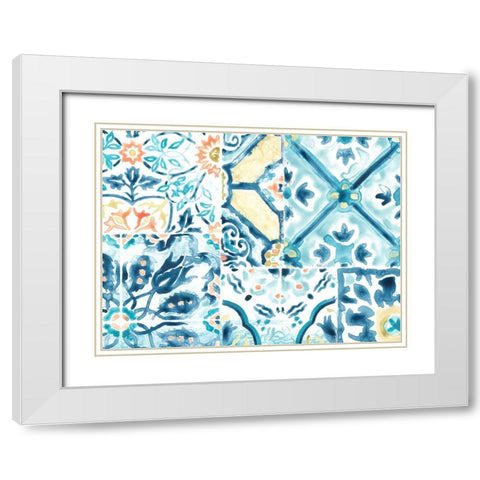 Medallion Medley Collection A White Modern Wood Framed Art Print with Double Matting by Vess, June Erica