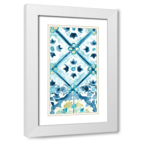 Medallion Medley Collection B White Modern Wood Framed Art Print with Double Matting by Vess, June Erica