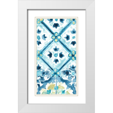 Medallion Medley Collection B White Modern Wood Framed Art Print with Double Matting by Vess, June Erica