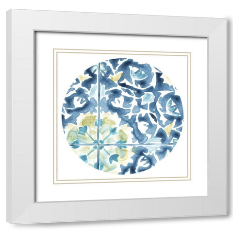 Medallion Medley Collection C White Modern Wood Framed Art Print with Double Matting by Vess, June Erica