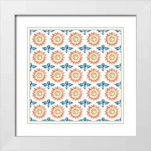 Medallion Medley Collection F White Modern Wood Framed Art Print with Double Matting by Vess, June Erica