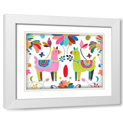 Folklorica Collection A White Modern Wood Framed Art Print with Double Matting by Vess, June Erica