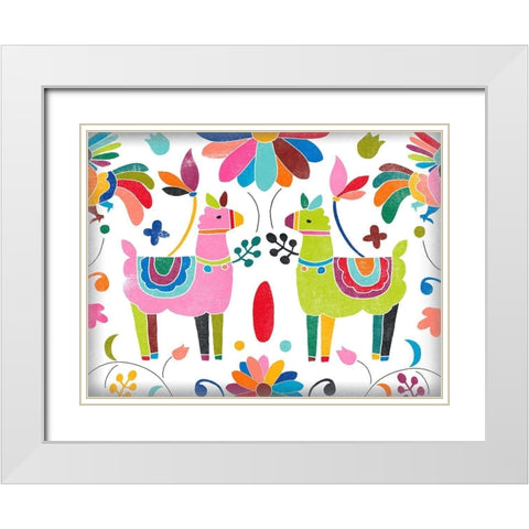 Folklorica Collection A White Modern Wood Framed Art Print with Double Matting by Vess, June Erica