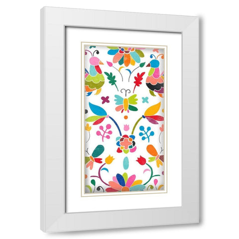 Folklorica Collection B White Modern Wood Framed Art Print with Double Matting by Vess, June Erica