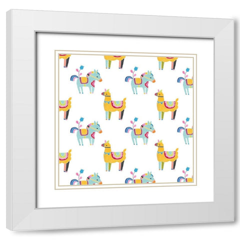 Folklorica Collection G White Modern Wood Framed Art Print with Double Matting by Vess, June Erica