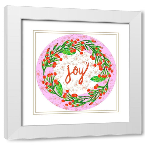 Christmas Foliage Collection C White Modern Wood Framed Art Print with Double Matting by Blanckslate