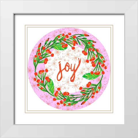 Christmas Foliage Collection C White Modern Wood Framed Art Print with Double Matting by Blanckslate