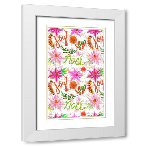 Christmas Foliage Collection E White Modern Wood Framed Art Print with Double Matting by Blanckslate