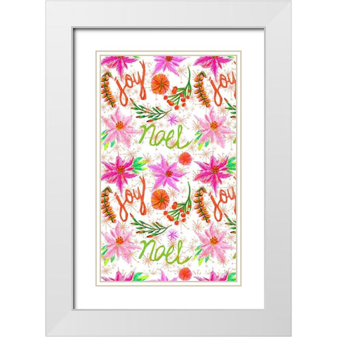 Christmas Foliage Collection E White Modern Wood Framed Art Print with Double Matting by Blanckslate