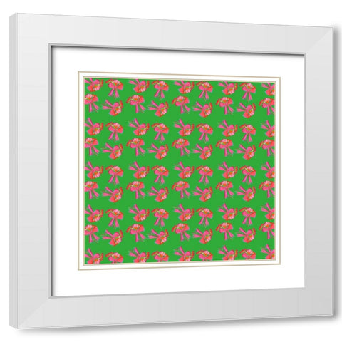 Christmas Foliage Collection F White Modern Wood Framed Art Print with Double Matting by Blanckslate