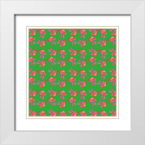 Christmas Foliage Collection F White Modern Wood Framed Art Print with Double Matting by Blanckslate