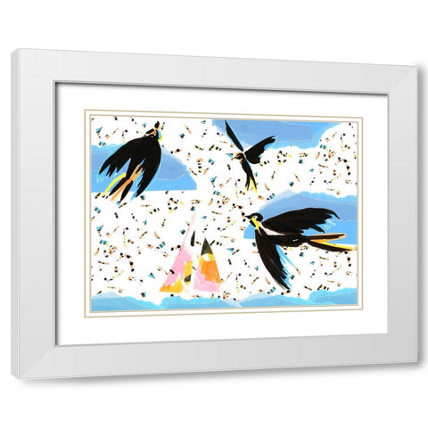 Capri Collection A White Modern Wood Framed Art Print with Double Matting by Blanckslate