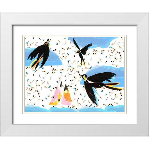 Capri Collection A White Modern Wood Framed Art Print with Double Matting by Blanckslate