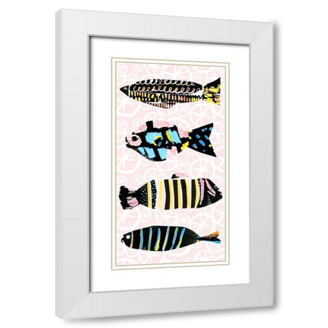 Capri Collection B White Modern Wood Framed Art Print with Double Matting by Blanckslate