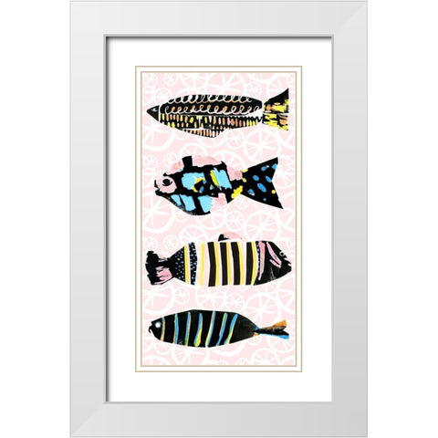 Capri Collection B White Modern Wood Framed Art Print with Double Matting by Blanckslate