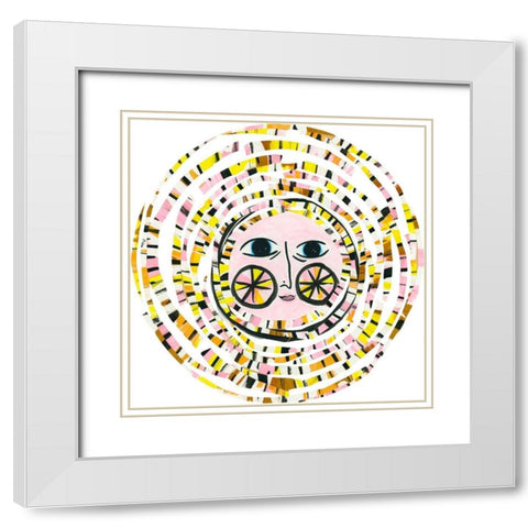 Capri Collection C White Modern Wood Framed Art Print with Double Matting by Blanckslate