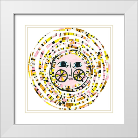 Capri Collection C White Modern Wood Framed Art Print with Double Matting by Blanckslate