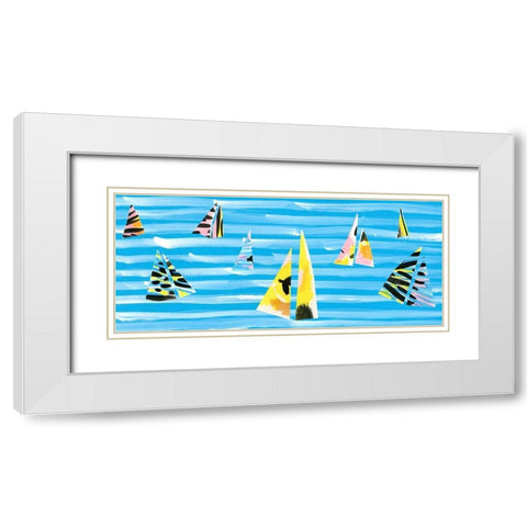 Capri Collection D White Modern Wood Framed Art Print with Double Matting by Blanckslate