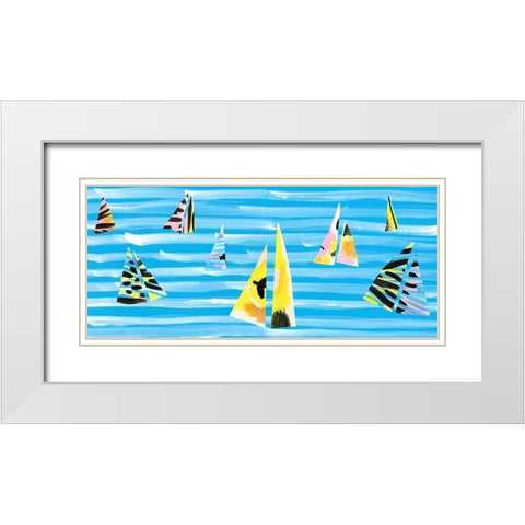 Capri Collection D White Modern Wood Framed Art Print with Double Matting by Blanckslate