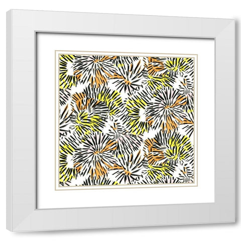 Capri Collection F White Modern Wood Framed Art Print with Double Matting by Blanckslate