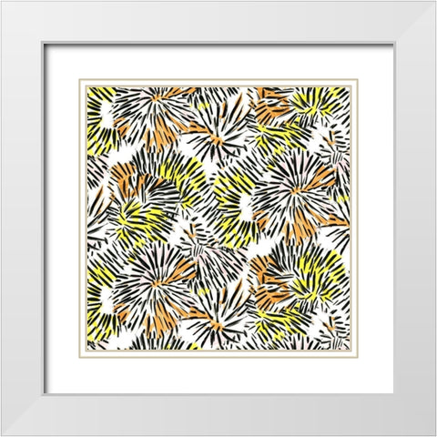 Capri Collection F White Modern Wood Framed Art Print with Double Matting by Blanckslate
