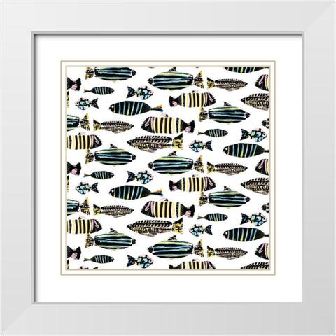 Capri Collection G White Modern Wood Framed Art Print with Double Matting by Blanckslate