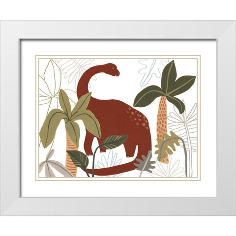 Mighty Dinos Collection A White Modern Wood Framed Art Print with Double Matting by Vess, June Erica