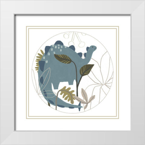 Mighty Dinos Collection C White Modern Wood Framed Art Print with Double Matting by Vess, June Erica