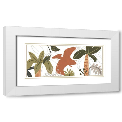 Mighty Dinos Collection D White Modern Wood Framed Art Print with Double Matting by Vess, June Erica