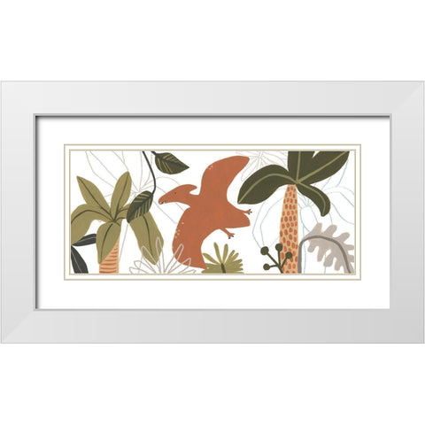 Mighty Dinos Collection D White Modern Wood Framed Art Print with Double Matting by Vess, June Erica