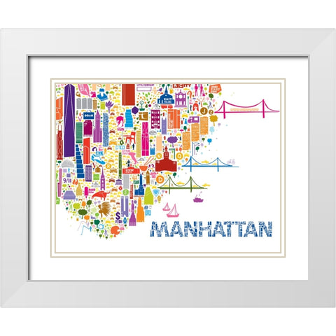 New York Collection A White Modern Wood Framed Art Print with Double Matting by Esquer, Rafael