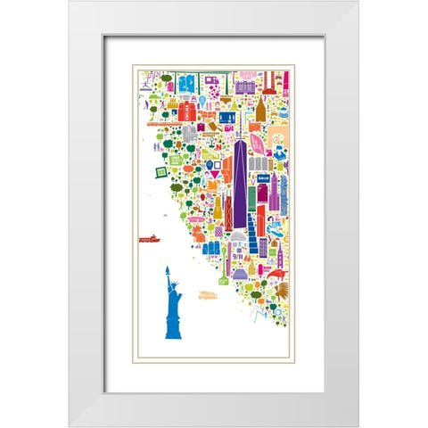 New York Collection B White Modern Wood Framed Art Print with Double Matting by Esquer, Rafael